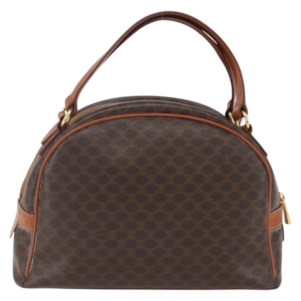 CELINE Macadam Canvas Hand Bag PVC Leather Brown Gold Auth 158983 - Picture 2 of 16